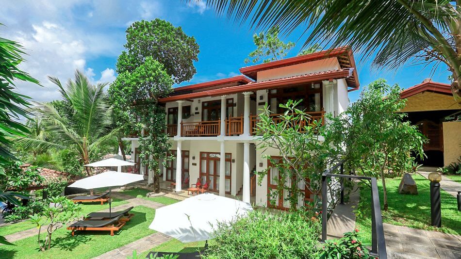 Garten vor 8 Zimmern im Terrace Garden Ayurveda Resort - Ayurveda in Sri Lanka